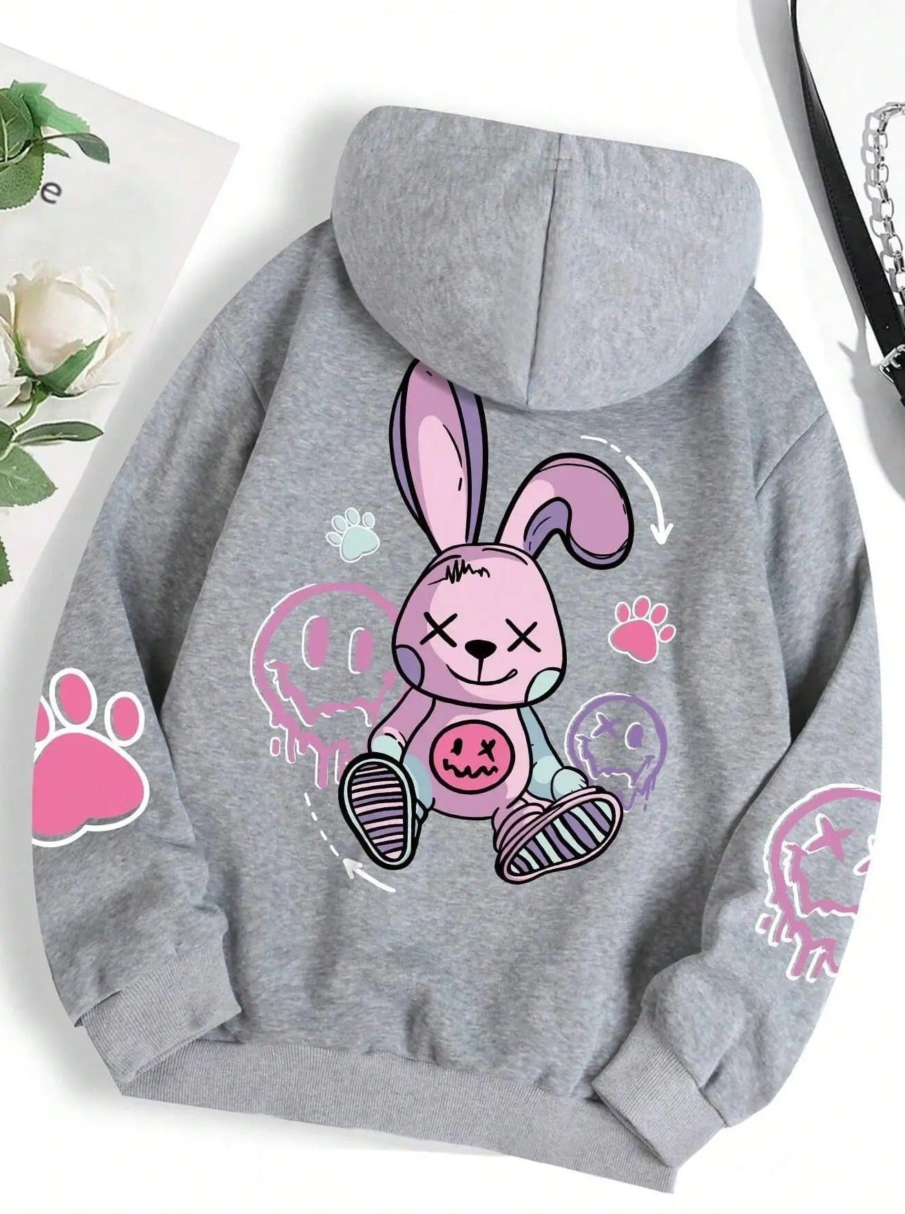 Street Casual Graphic Printed Hooded Sweatshirt