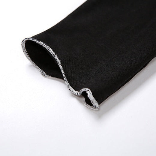 Y2K Black Cold Shoulder Long Sleeve  Ruffle Hem Crop Top Blouse