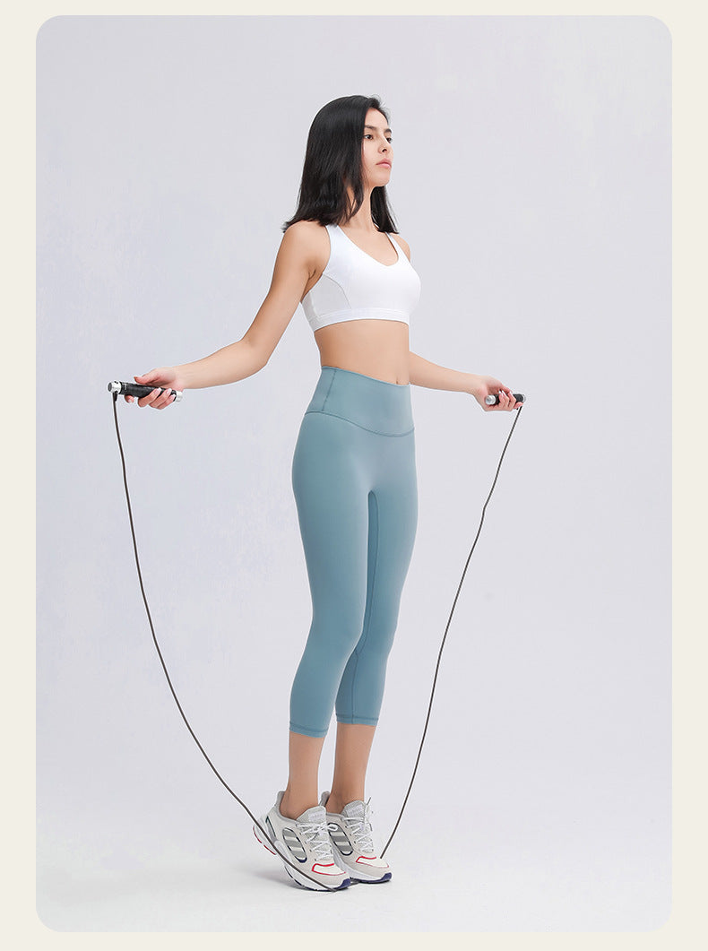 Powder Blue Stretchable High Waist Exercise Yoga Pants