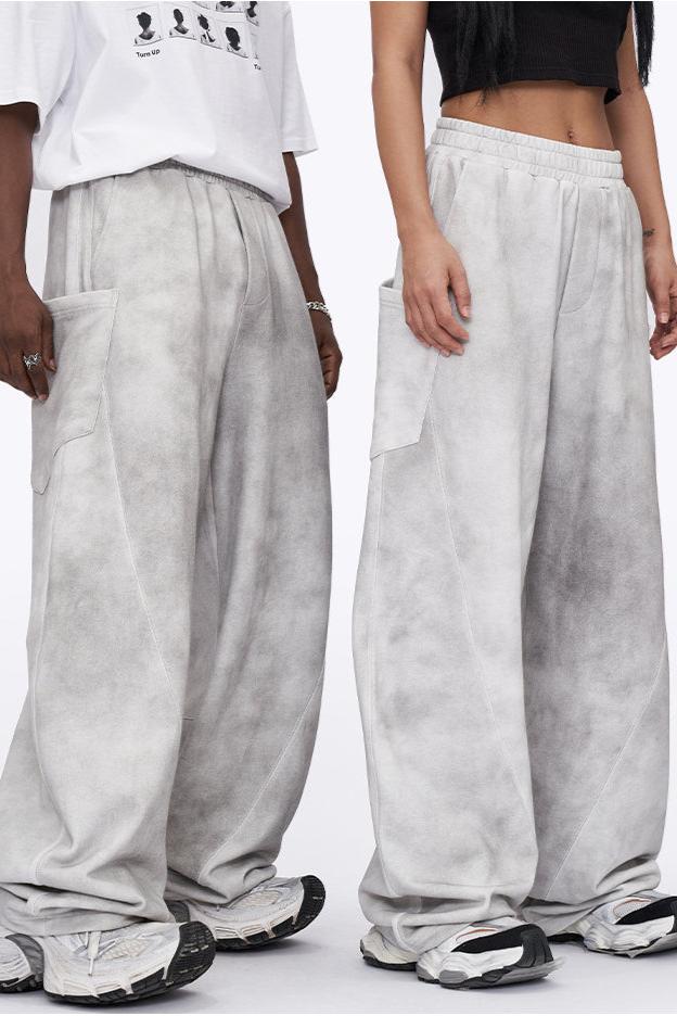 Distressed Dirty Wide Leg Pants