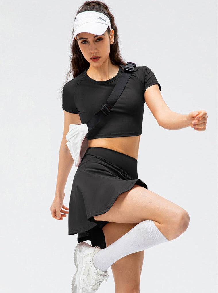 Black Running Dance Training Fitness Skirt