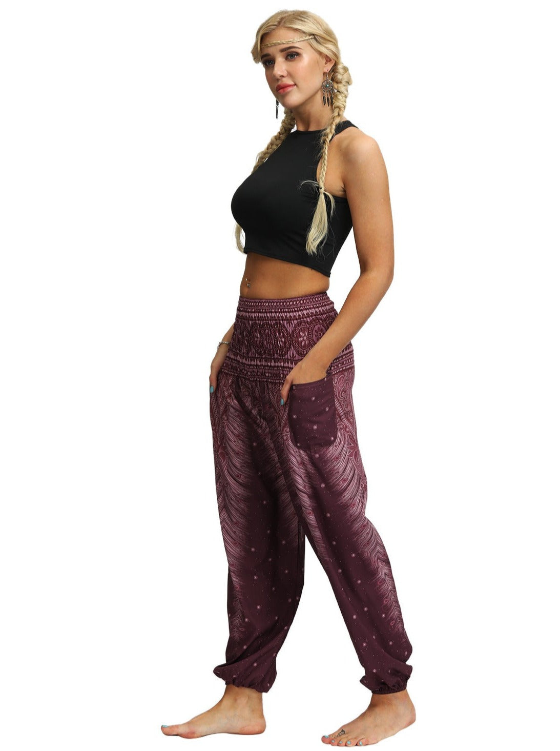High-Waisted Digital Printed Yoga Dance Pants