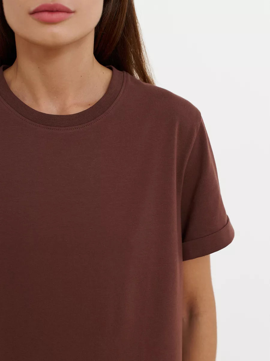 Basic Round Neck Streetwear Cotton Shirt