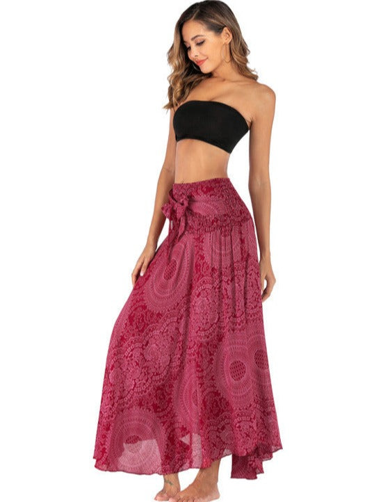 Pink Casual Bohemian Print nederdelskjole
