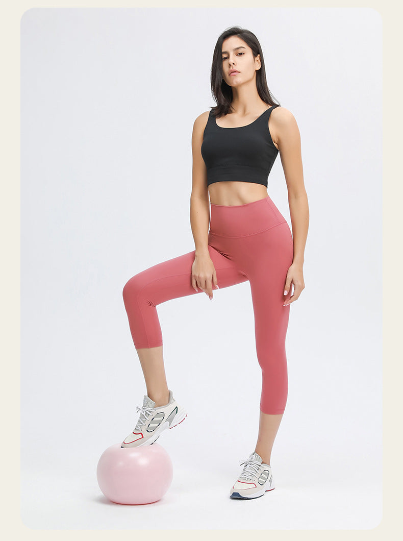 Strawberry Pink Stretchable High Waist Exercise Yoga Pants