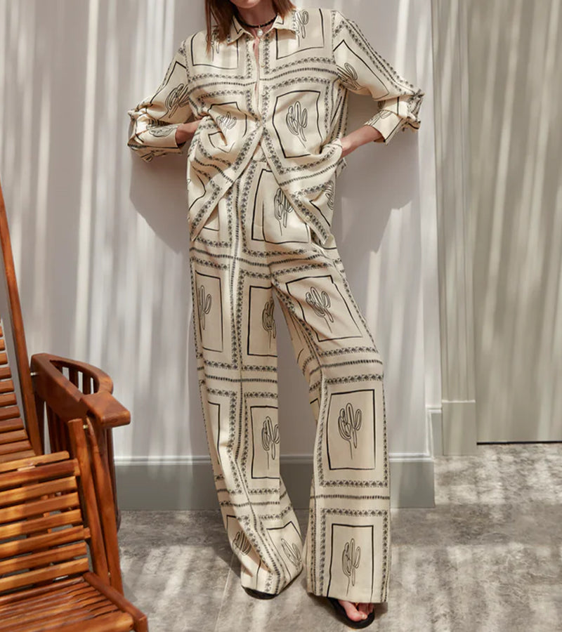 Geometric Printed Loungewear Set