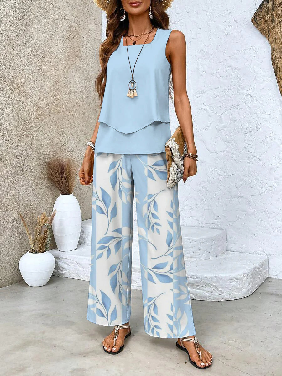 Summer Blouse and Pants Set