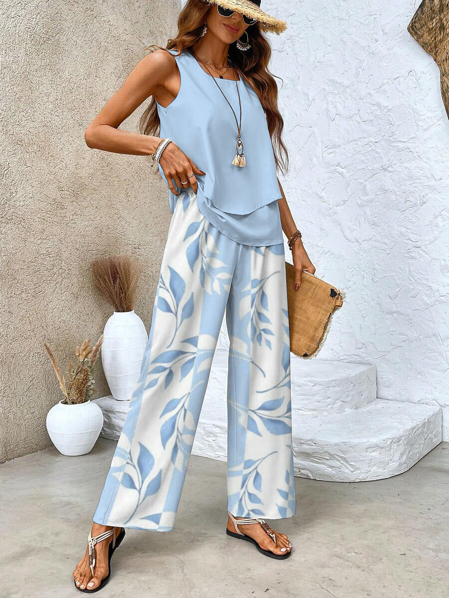 Summer Blouse and Pants Set