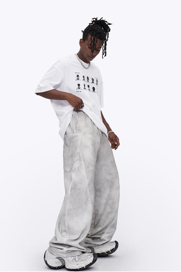 Distressed Dirty Wide Leg Pants