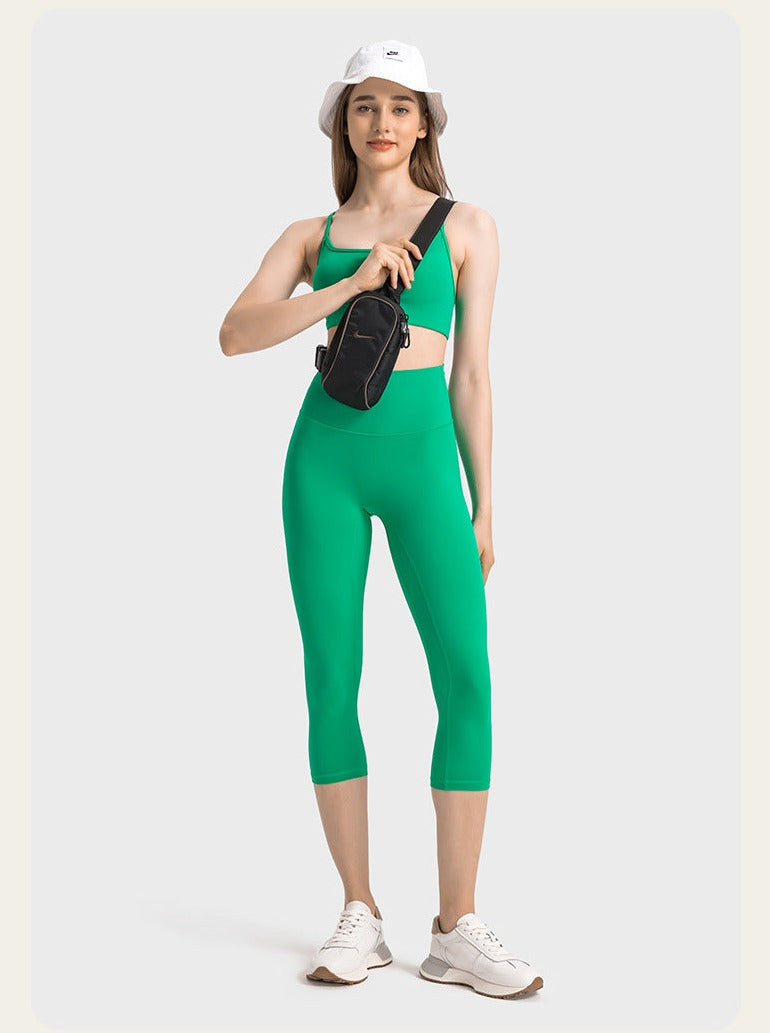 Green Stretchable High Waist Exercise Yoga Pants