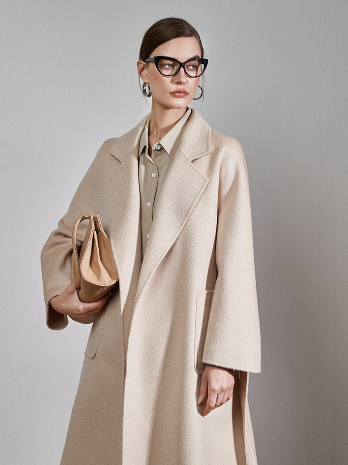 Damen Trenchcoat Mit Gürtel Lang Elegant Klassisch 