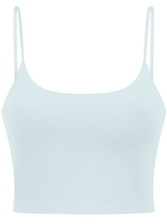 Light Blue Sleeveless Sport Yoga Crop Top