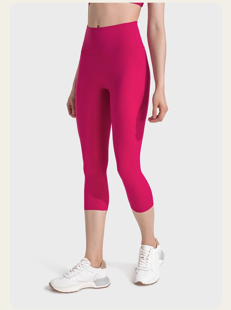 Pink Stretchable High Waist Exercise Yoga Pants