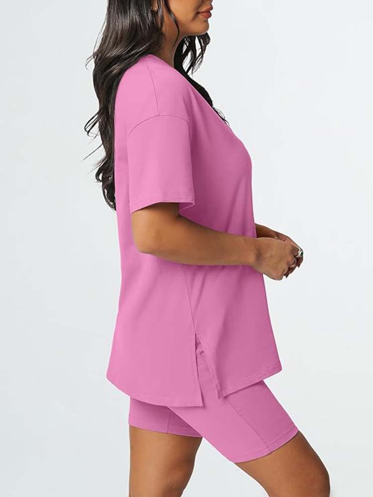 Oversized V-Neck Reversible Top and Shorts Set