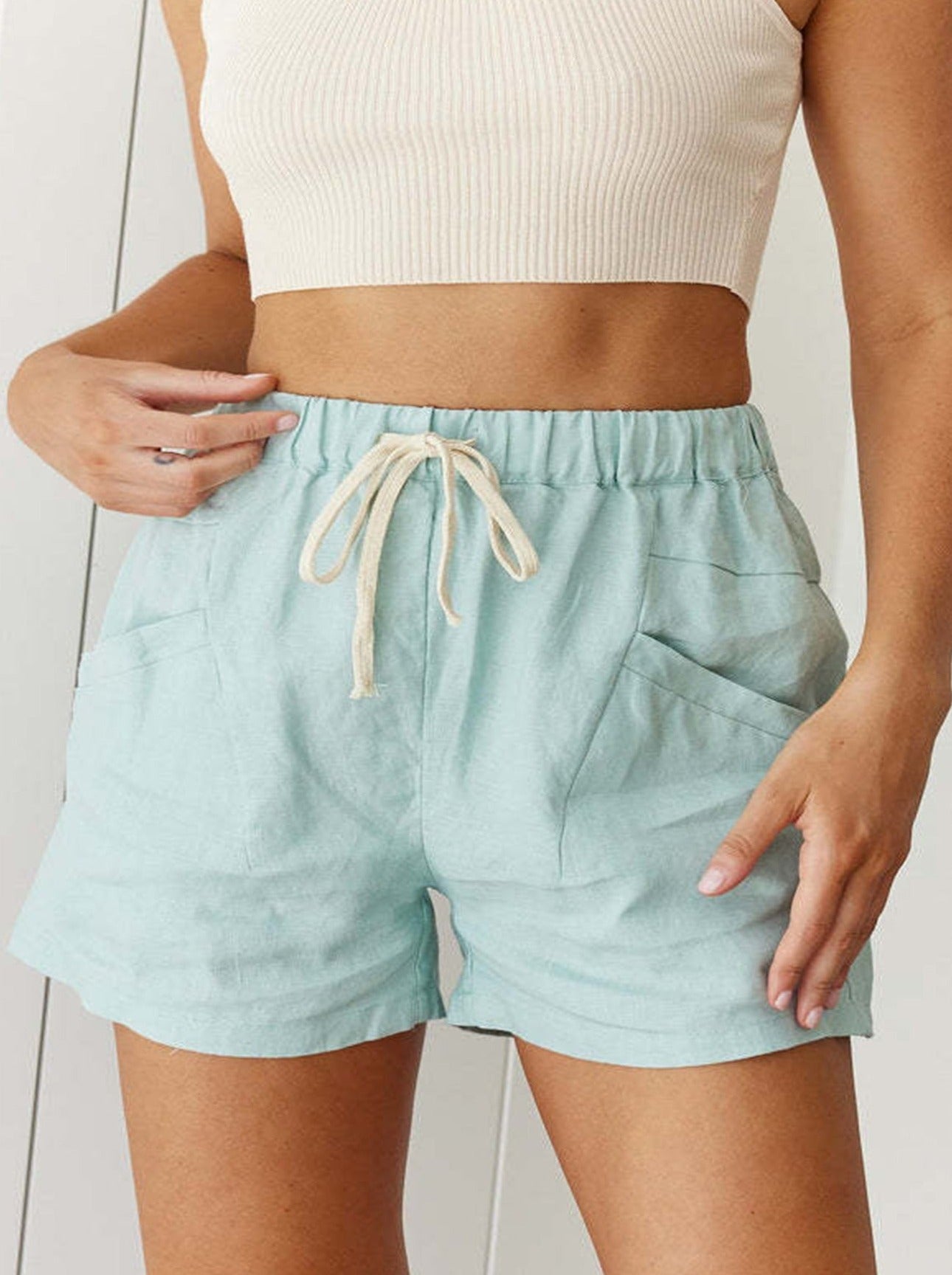 Casual sommershorts med snøre 