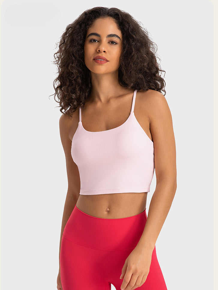 Pink Sleeveless Sport Yoga Crop Top