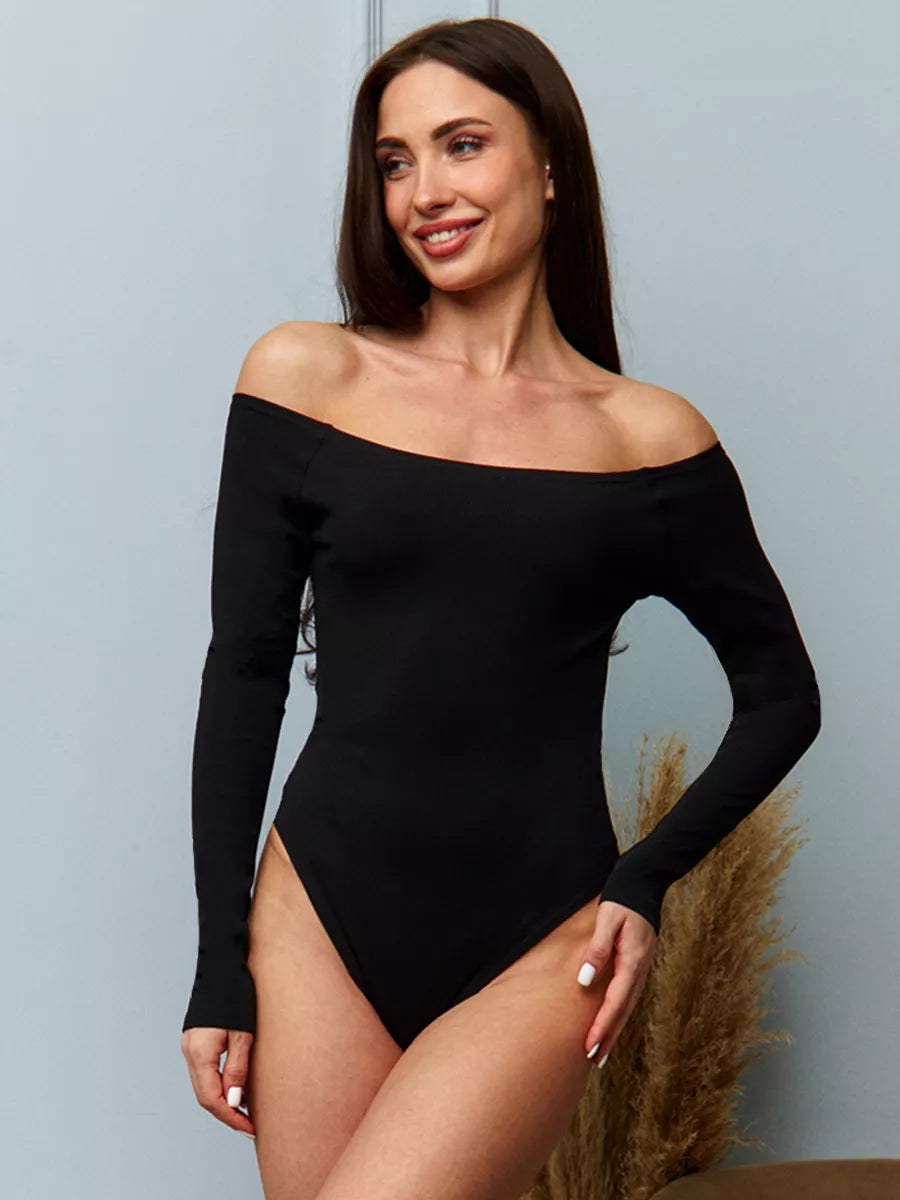 Off Shoulder Long Sleeve Bodysuit