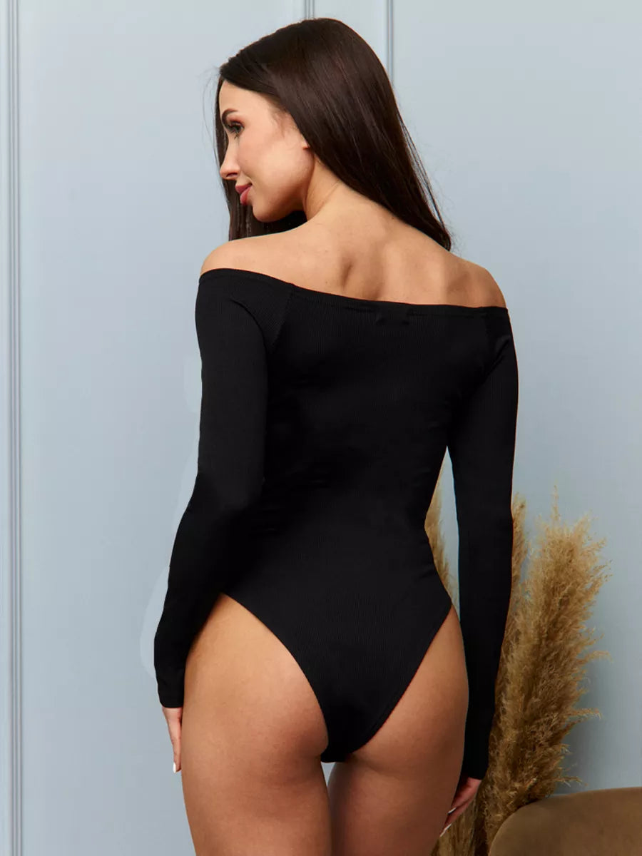 Off Shoulder Long Sleeve Bodysuit