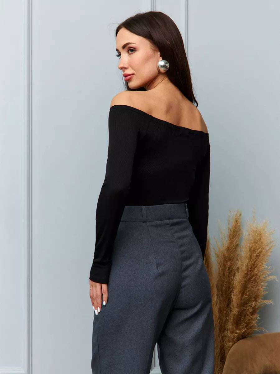 Off Shoulder Long Sleeve Bodysuit