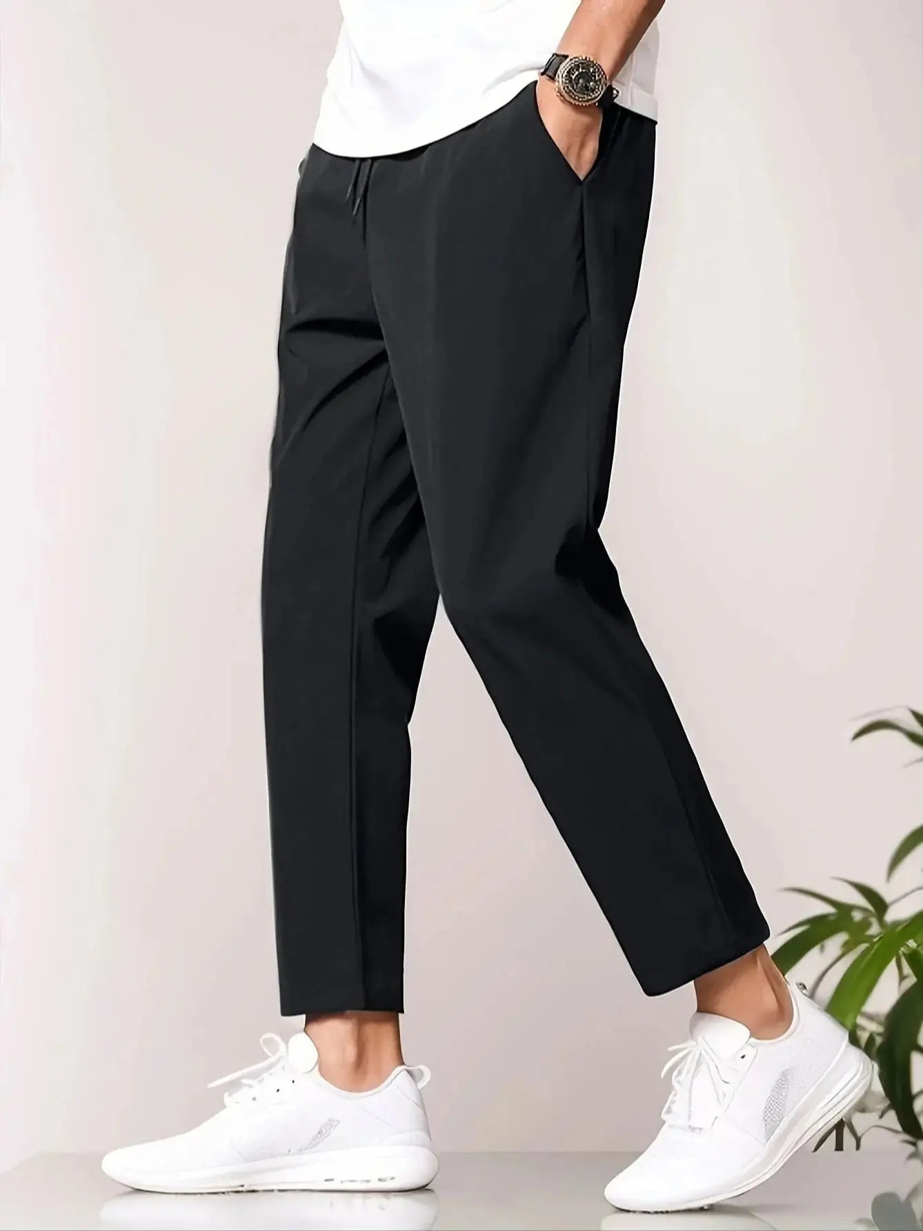 Plain Casual Sleek Pants