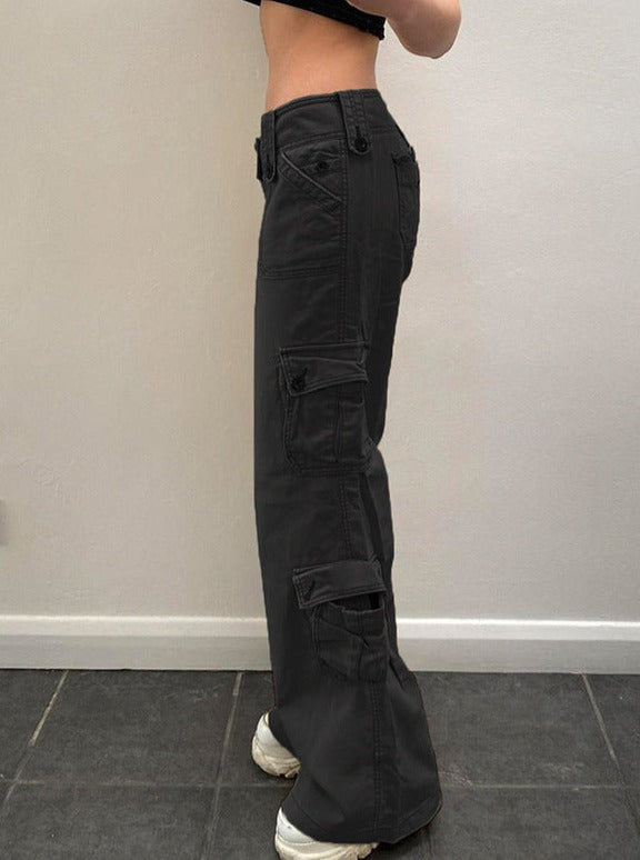 Baggy Cargo Multi-Pocket Denim Casual Pants