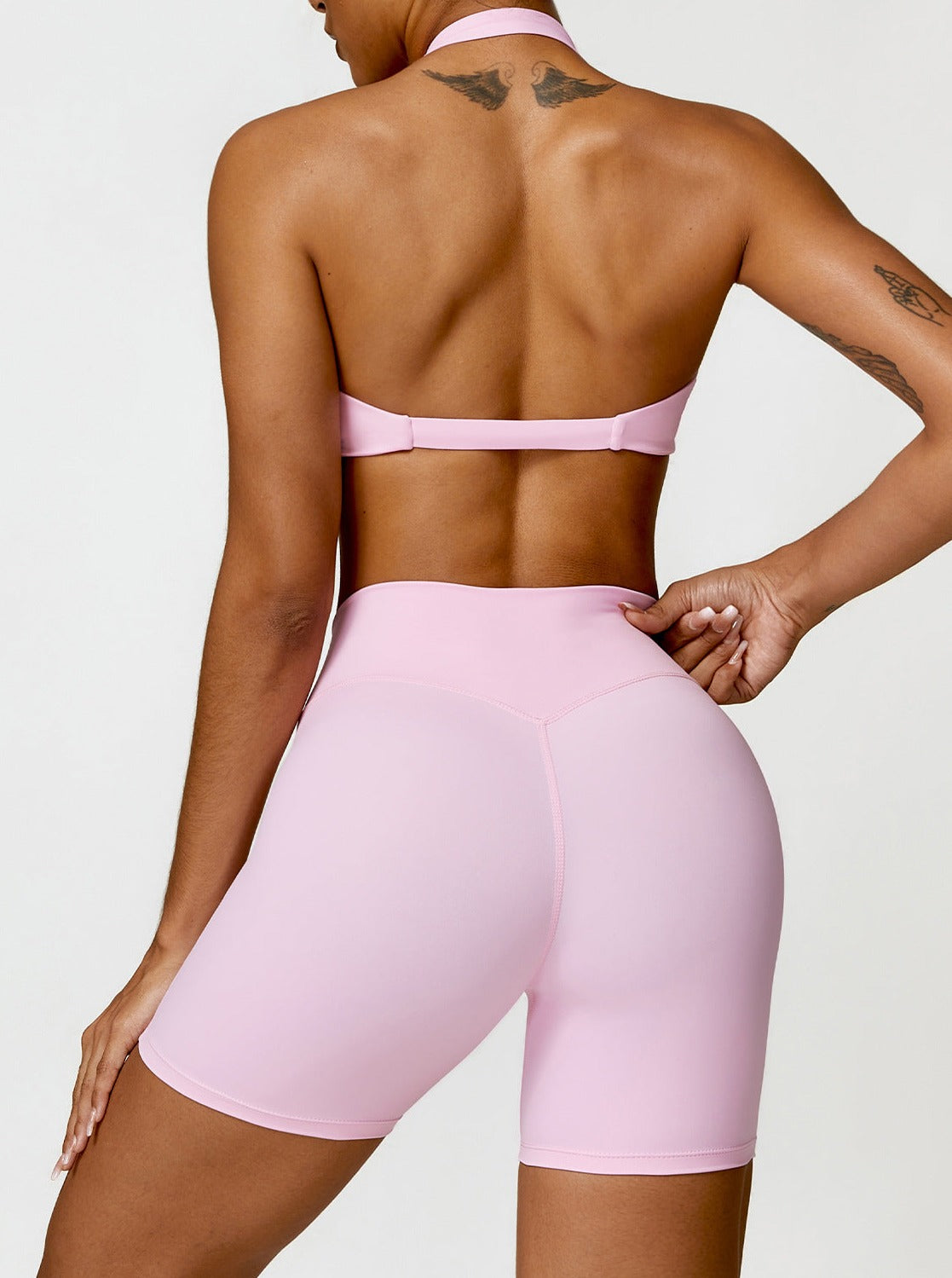 Pink High Waist Breathable Fitness Shorts