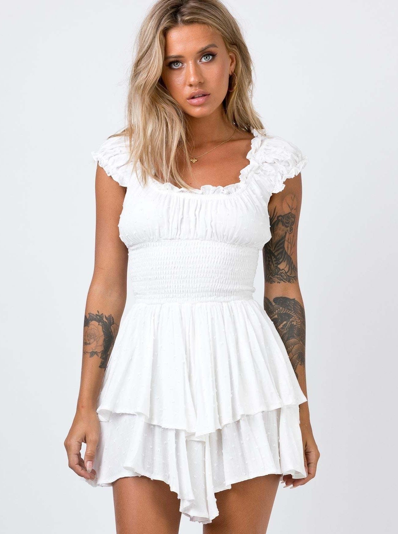 Casual Short Sleeves Slim Chest Wrap Dress