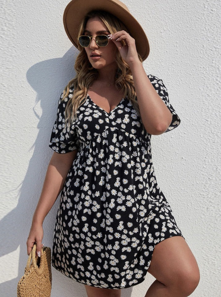 Floral Style Printed Vacation Dress