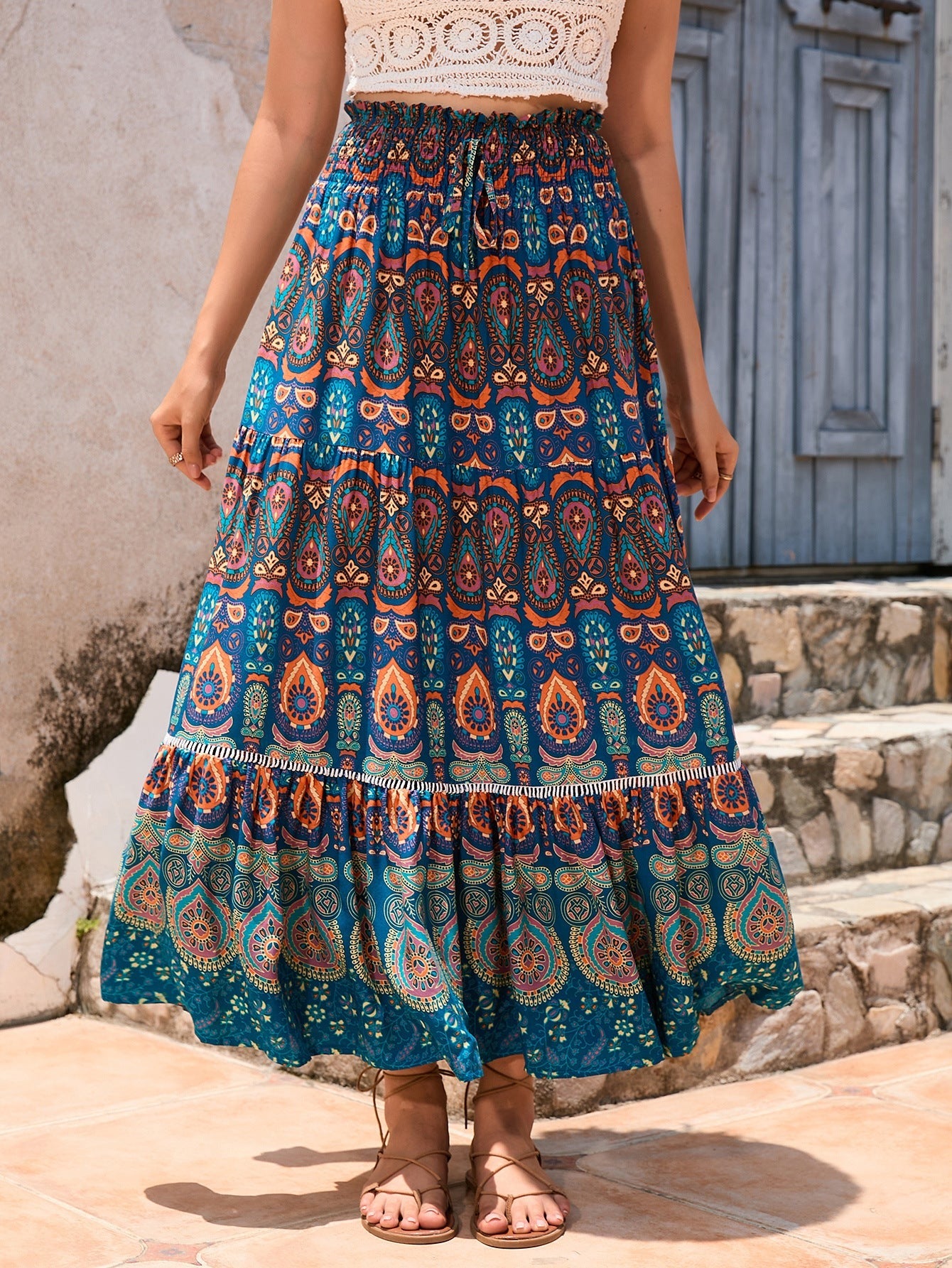 Bohemian Exotic Lace Long Skirt