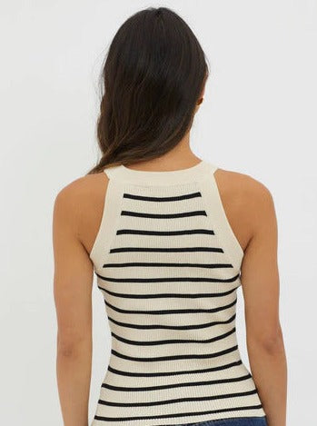 Sleeveless Striped Knitted Shirt