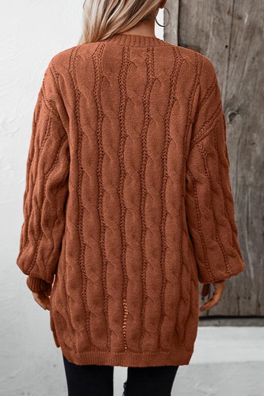 Bohemian Loose Open Front Long Sleeve Knitted Sweater