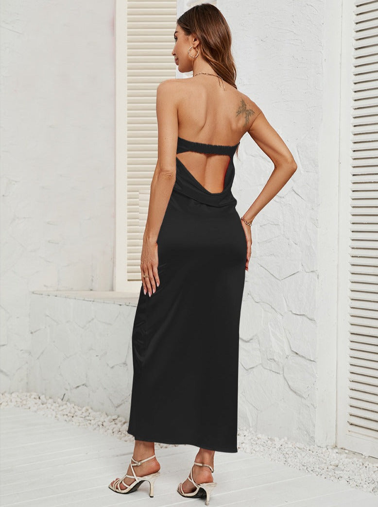 Solid Color Sexy Tube Maxi Dress