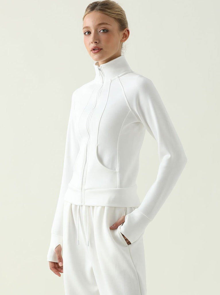Hvid Slim Sportswear Yoga Langærmet Top 