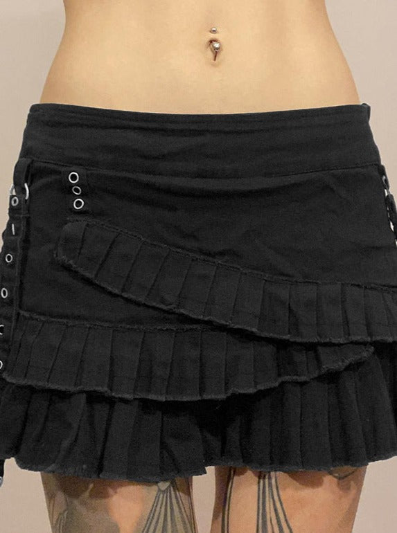 Dark Style Pleated Street Skirt