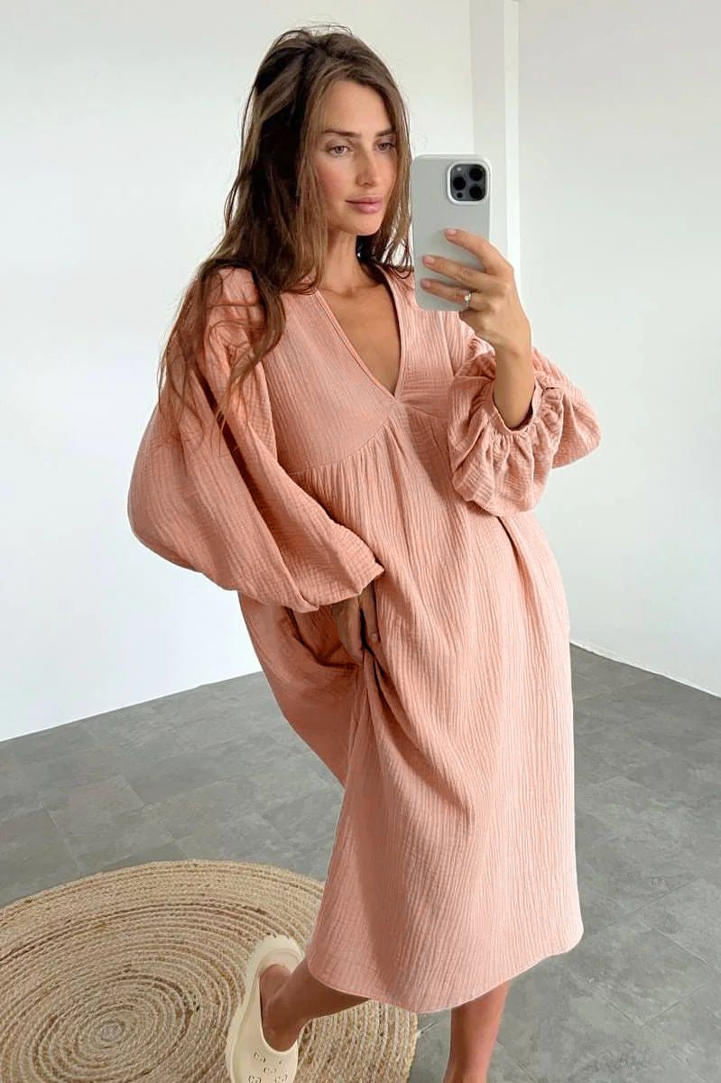 Casual Cotton Loose Midi Dress