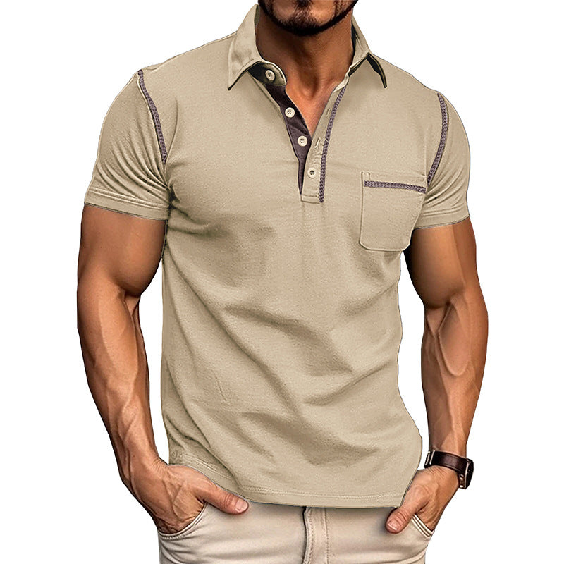 Solid Color Muscle Fit Polo Shirt