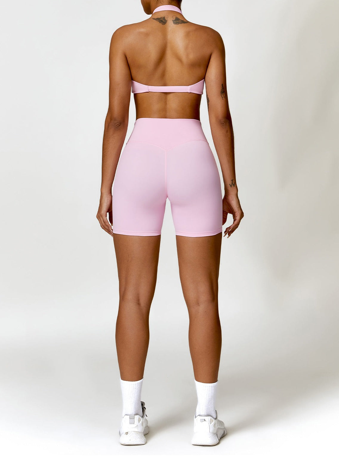 Pink High Waist Breathable Fitness Shorts
