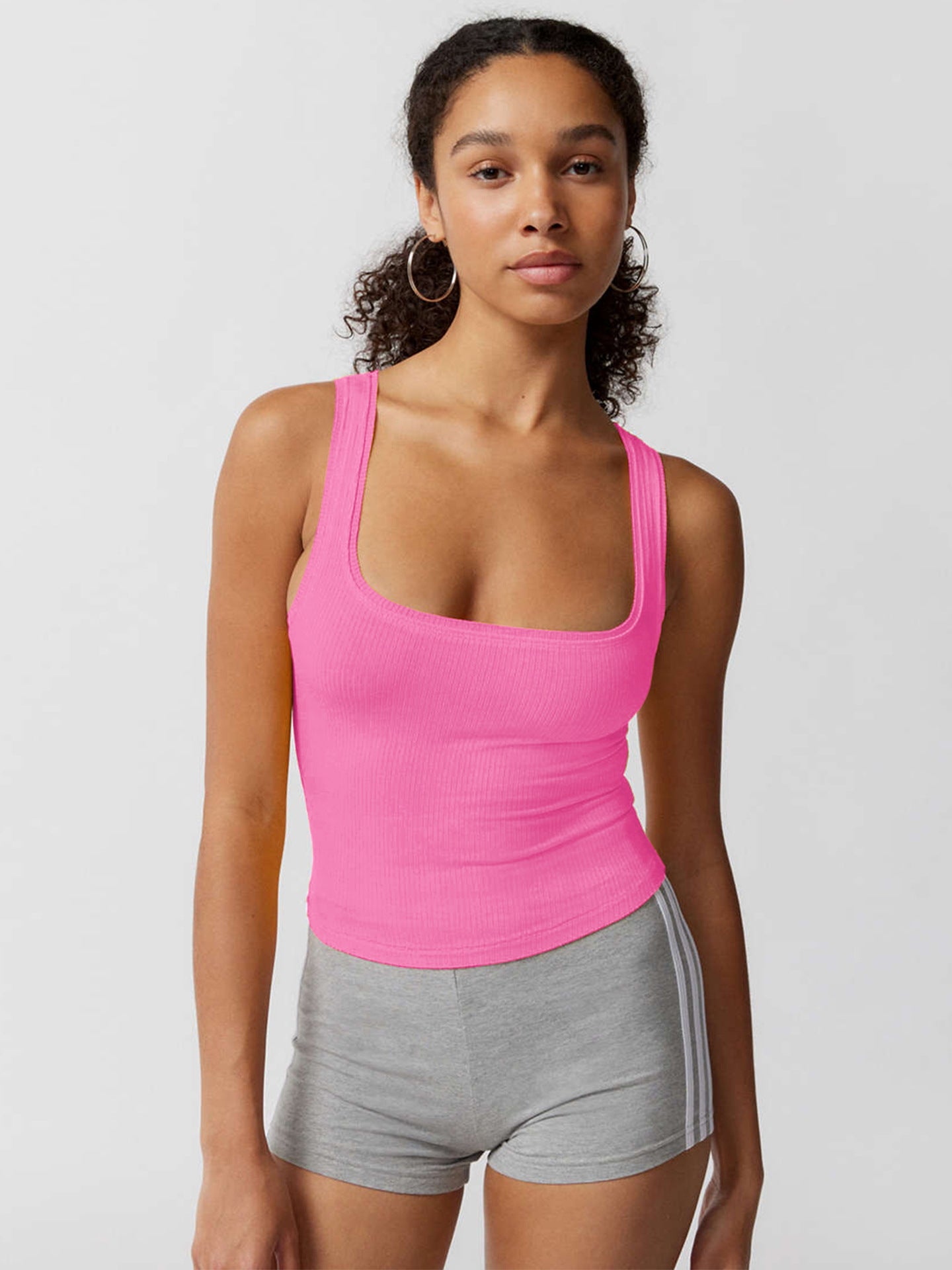 Pink Knitted Sexy Bodycon Crop Top