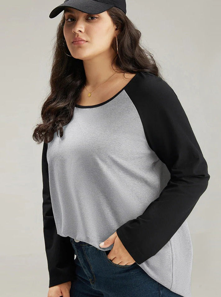 Loose Splicing Niche Casual Long Sleeved Top