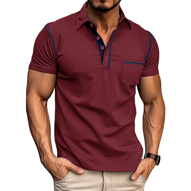 Solid Color Muscle Fit Polo Shirt