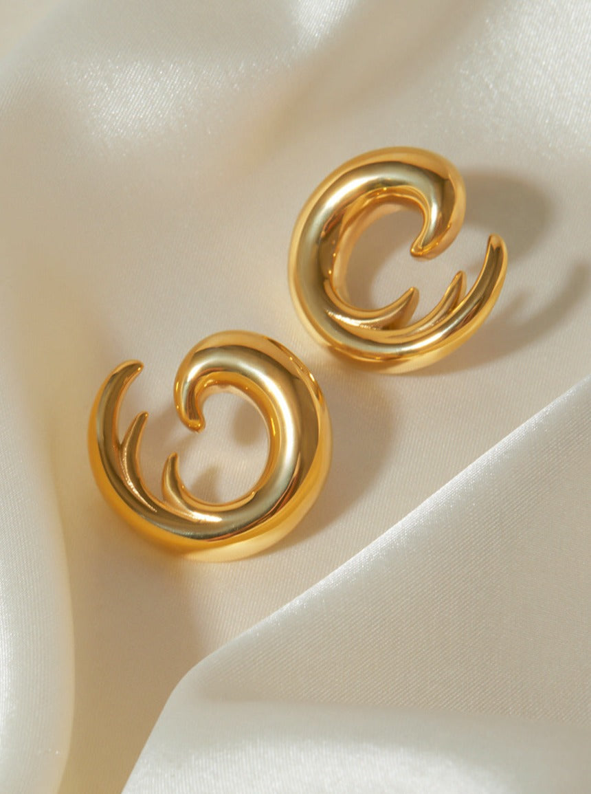 18K Gold Plated Wave Earrings