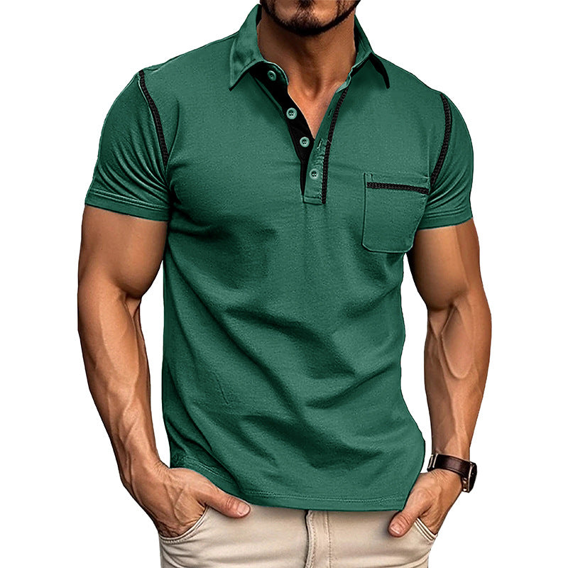 Solid Color Muscle Fit Polo Shirt