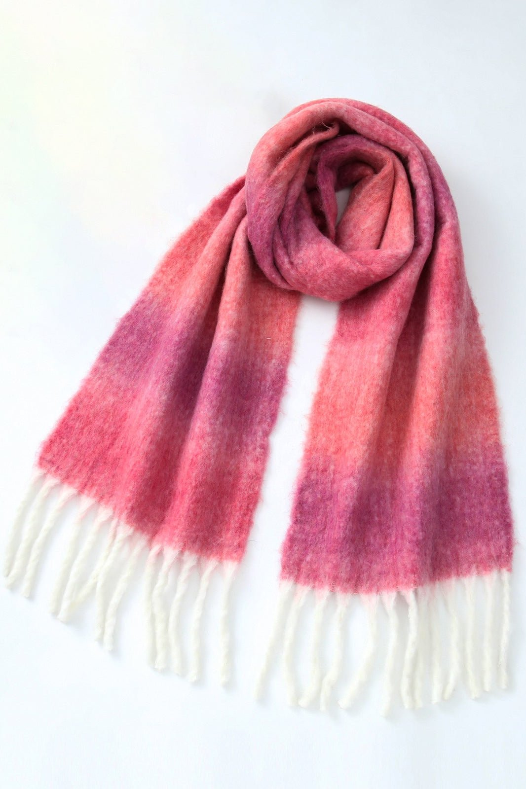 Thick Gradient Stripe Wool Neck Scarf