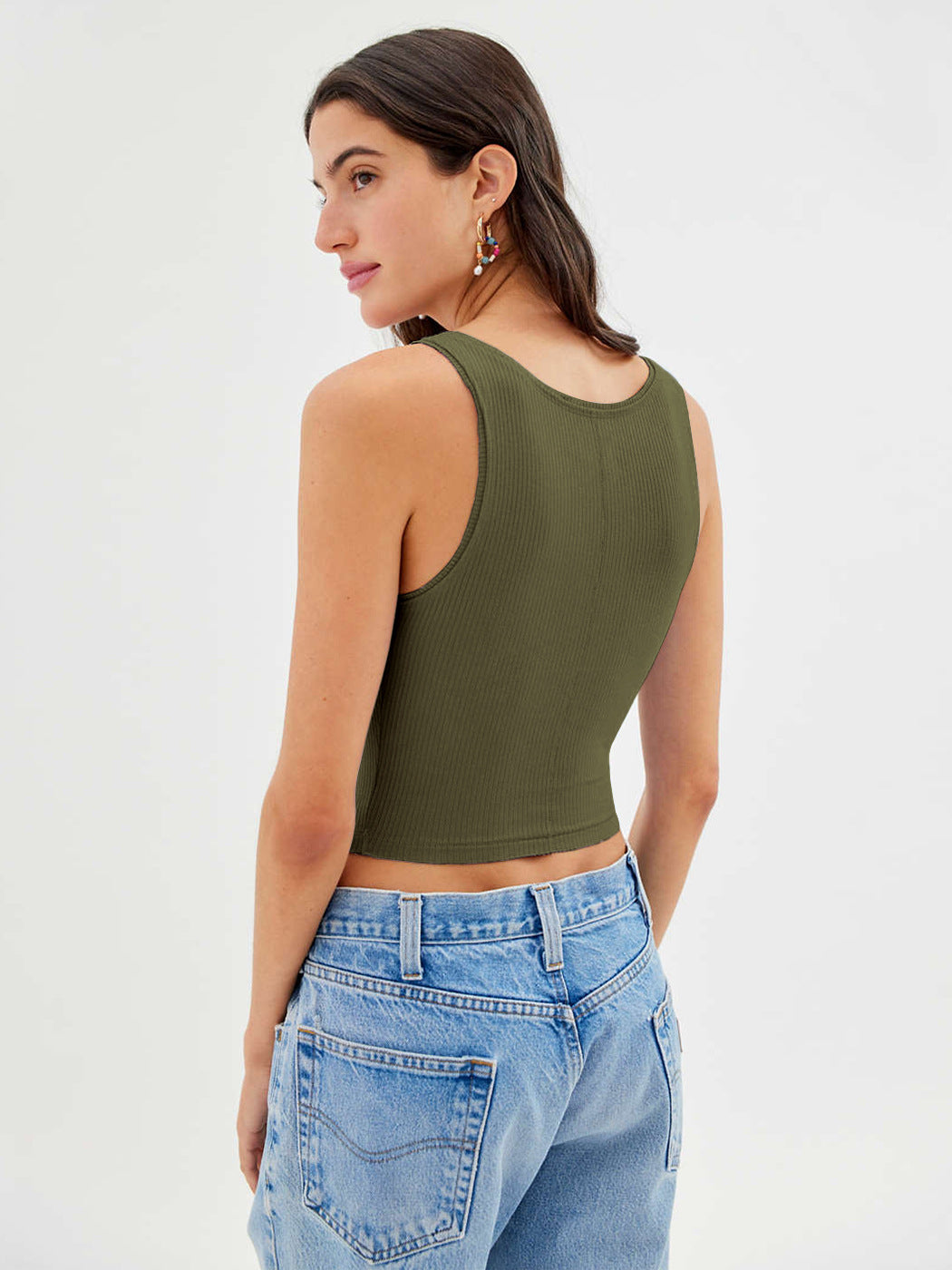 Green Knitted Sexy Bodycon Crop Top