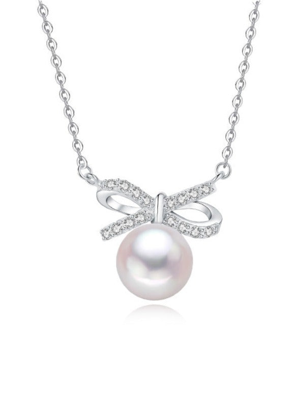 Bowknot Pearl Clavicle Chain Necklace