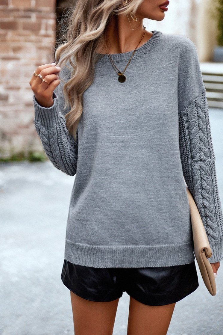 Round Neck Long Sleeve Sweater