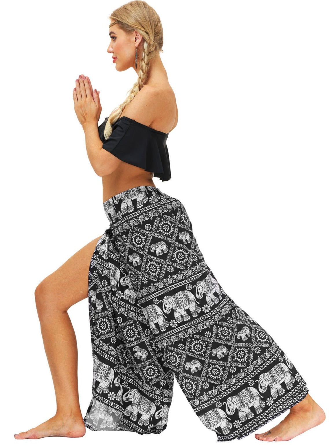 Etnisk stil digitaltrykte yoga dansebukser 
