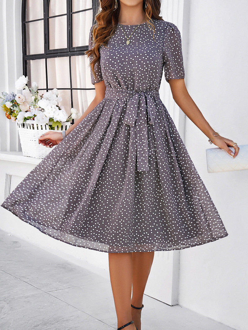 Elegant Casual Polka Dot Print Temperament Dress