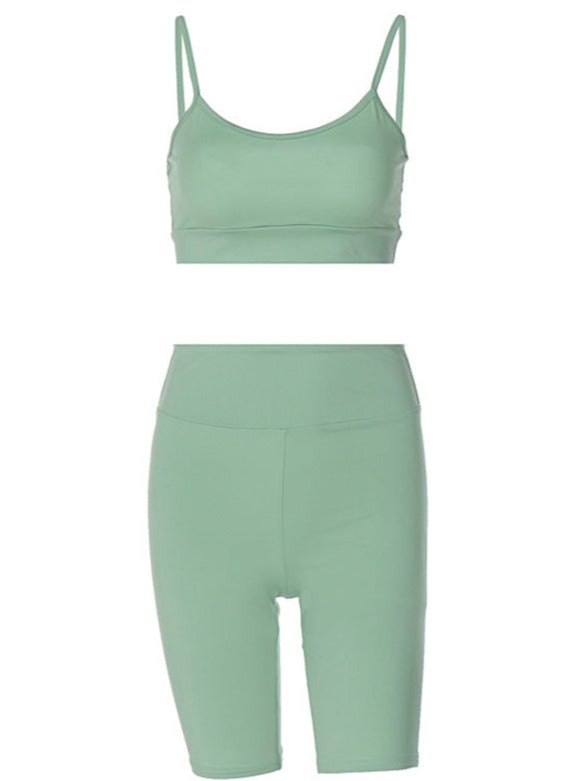 Sexy 2 Piece Crop Top and High Waist Yoga Suit