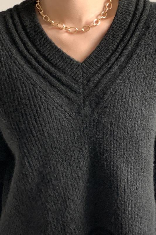 Stylish V-Neck Long Sleeve Loose Sweatshirt